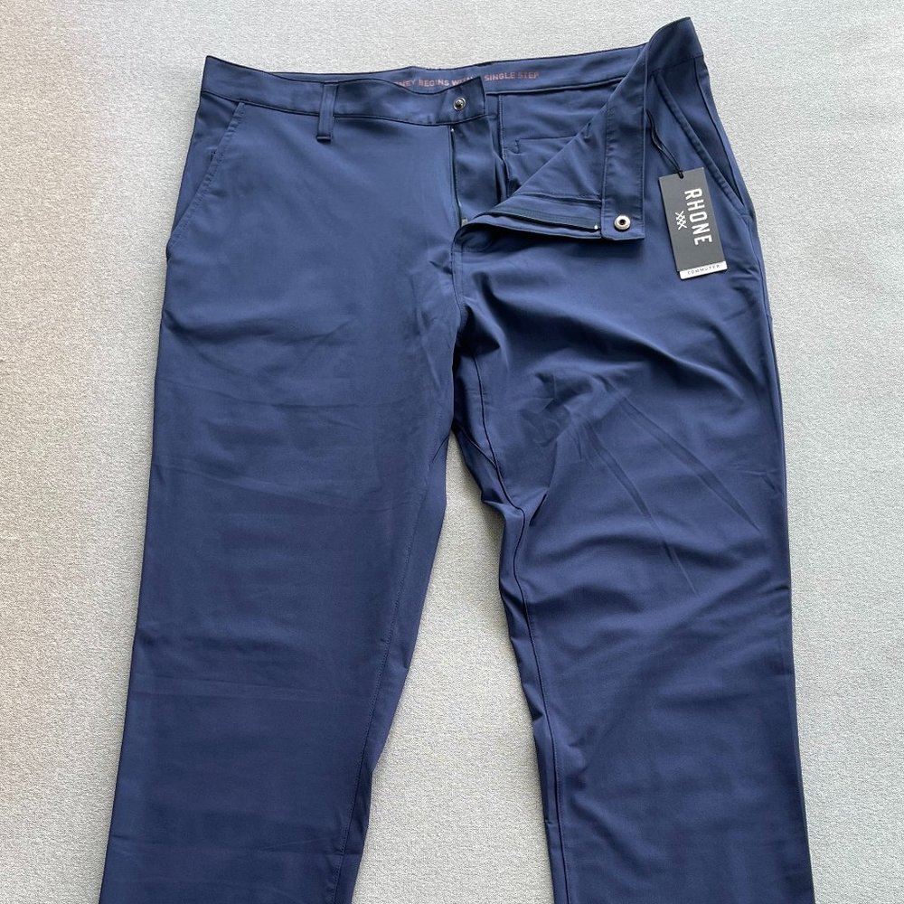 BRAND NEW WITH TAGS /NWT Rhone Commuter chino men slim fit navy blue dress pant - Picture 2 of 9